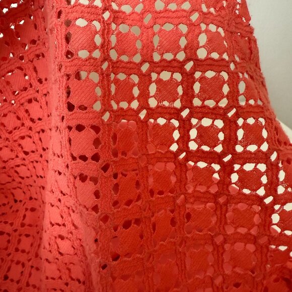 Jessica Howard Sleeveless Coral Dress Lace Overlay A Line Size 10 Cruise Fashion - Picture 4 of 16